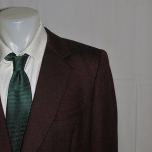 Whitcomb & Shaftesbury Custom Cashmere Brown HBone One Button Sport Coat 42S